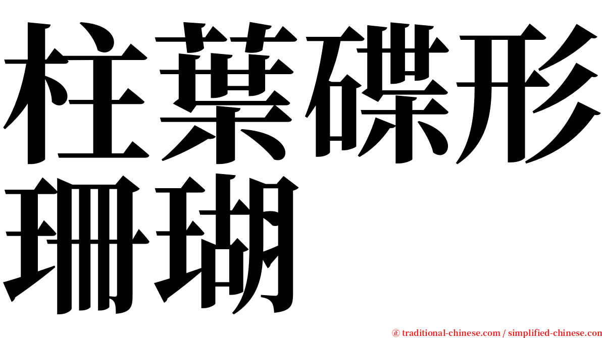 柱葉碟形珊瑚 serif font