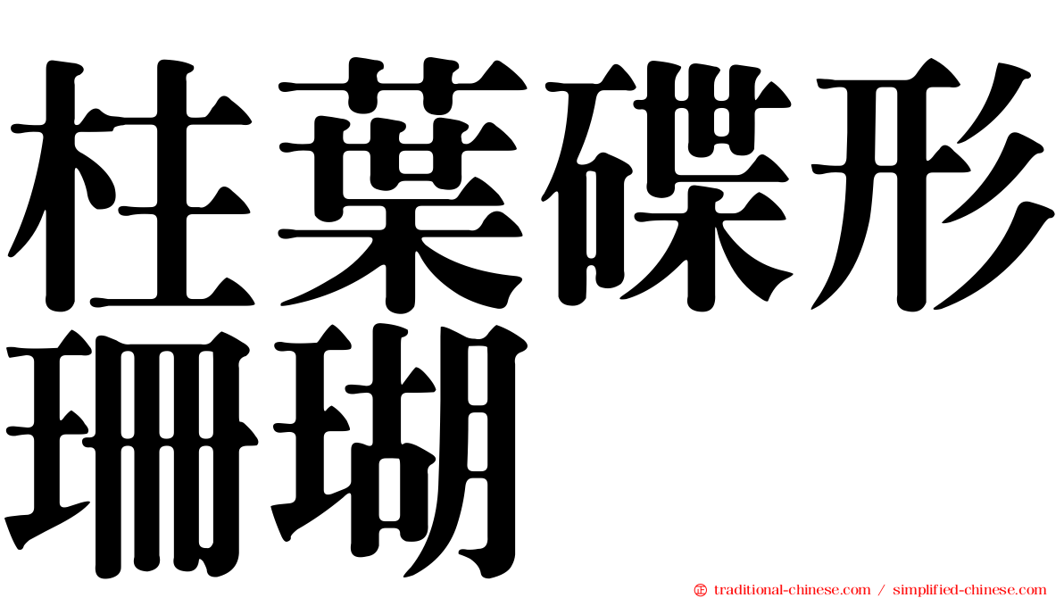 柱葉碟形珊瑚