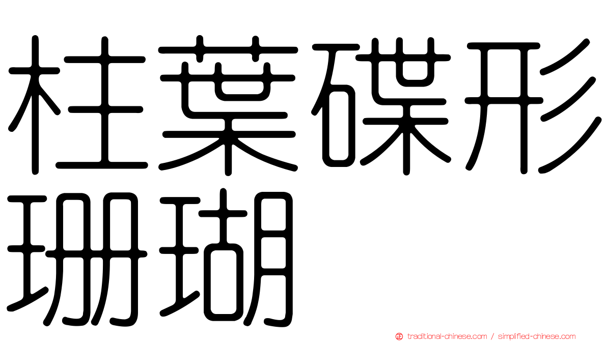 柱葉碟形珊瑚