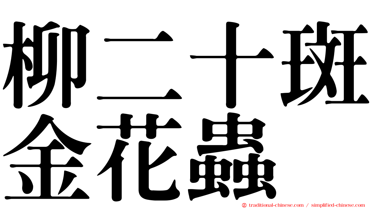 柳二十斑金花蟲