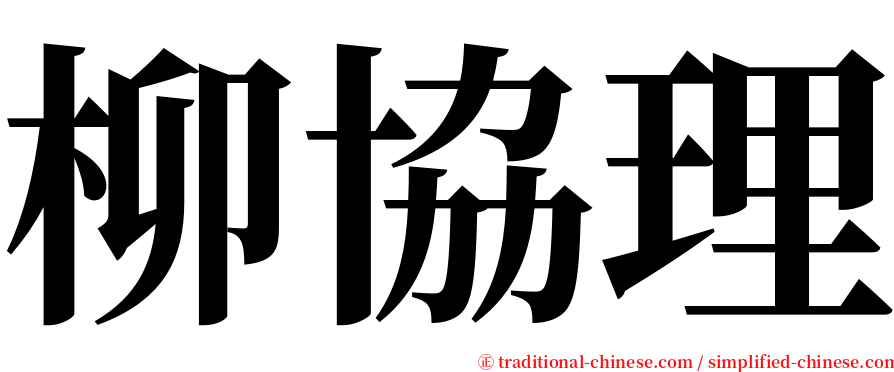 柳協理 serif font