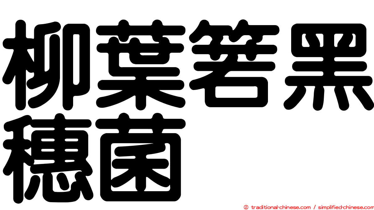 柳葉箬黑穗菌