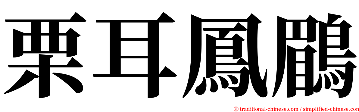 栗耳鳳鶥 serif font