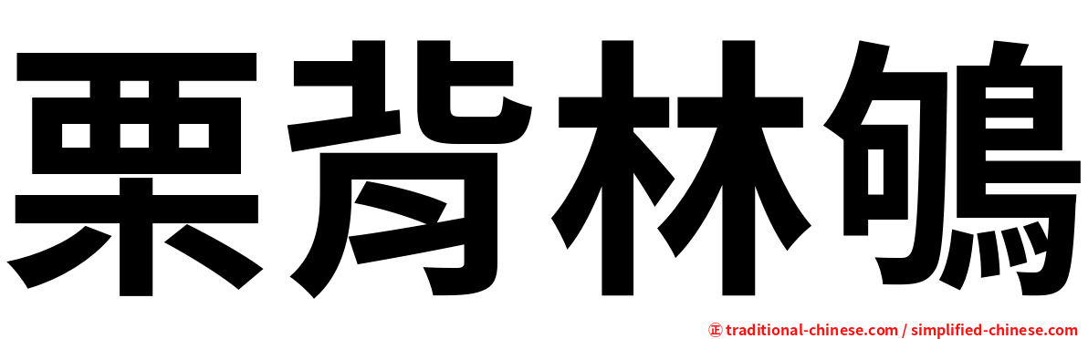 栗背林鴝