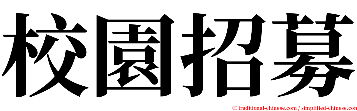校園招募 serif font