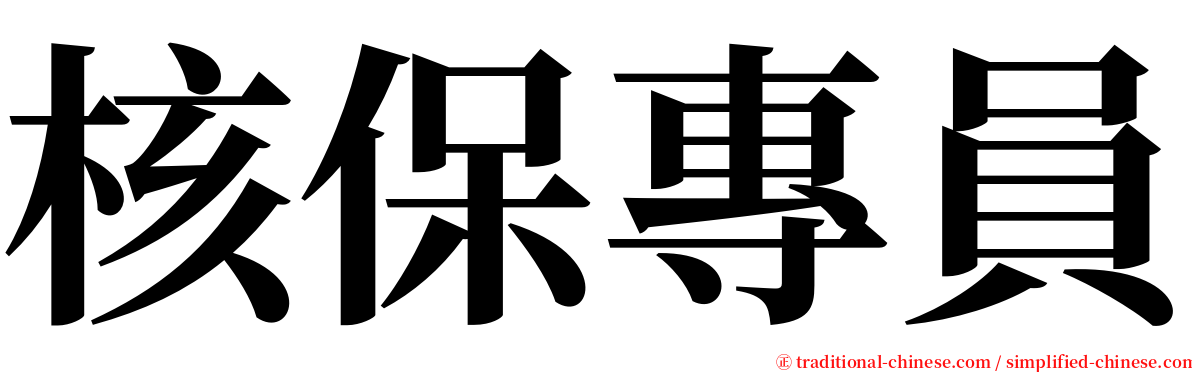 核保專員 serif font