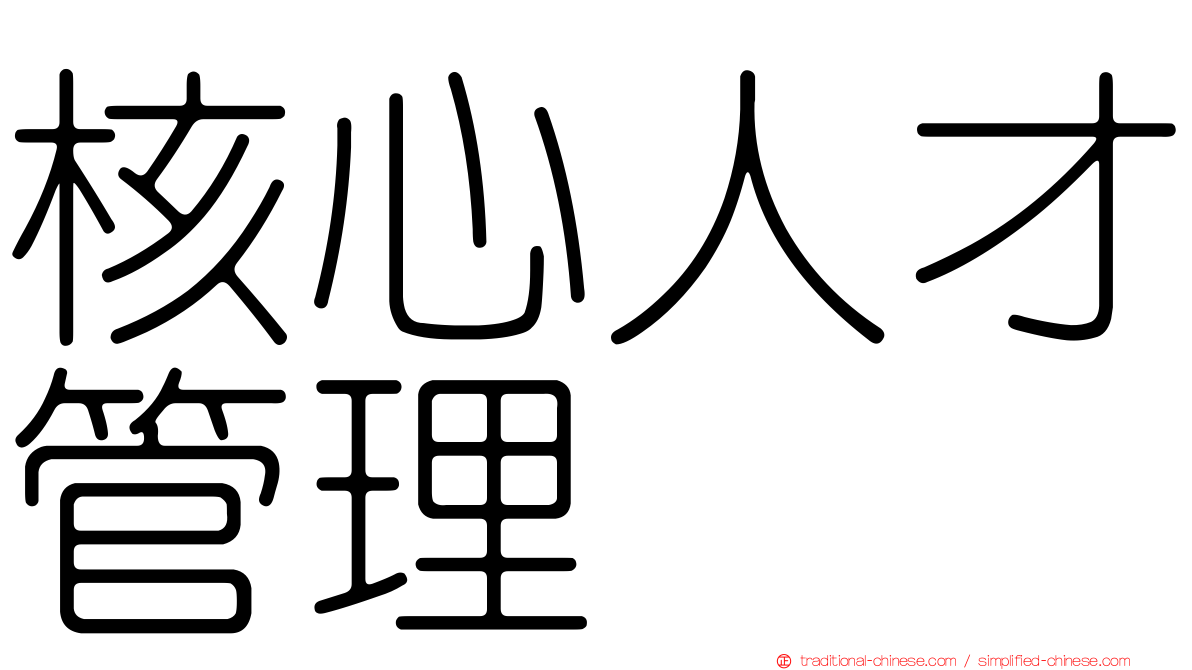 核心人才管理