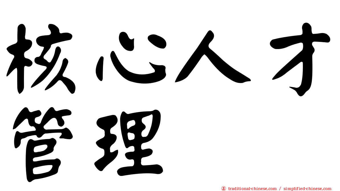 核心人才管理