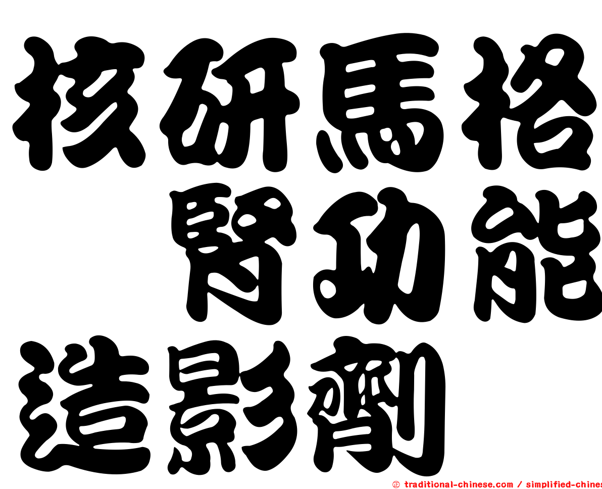 核研馬格鎝腎功能造影劑