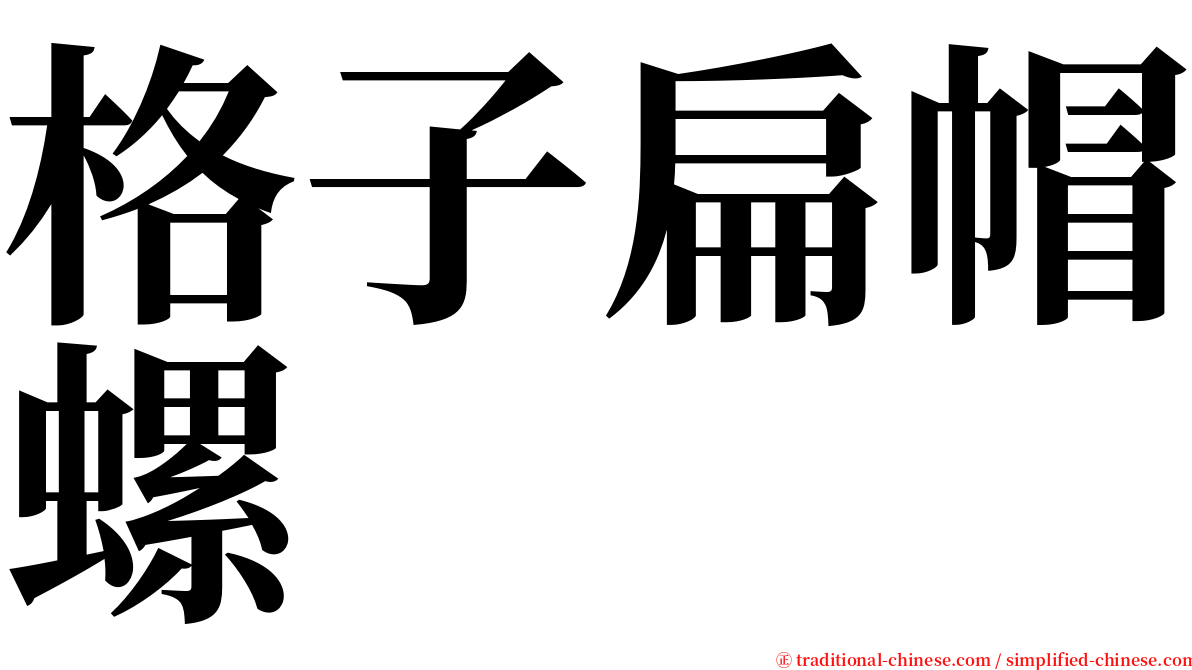 格子扁帽螺 serif font