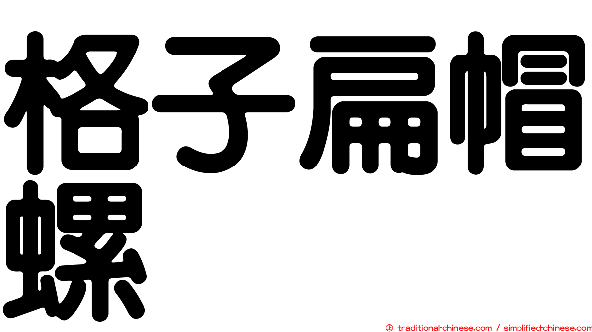 格子扁帽螺