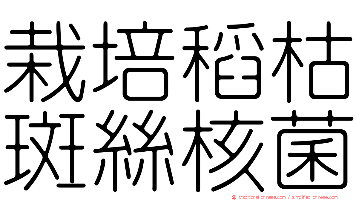 栽培稻枯斑絲核菌