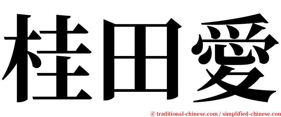 桂田愛 serif font