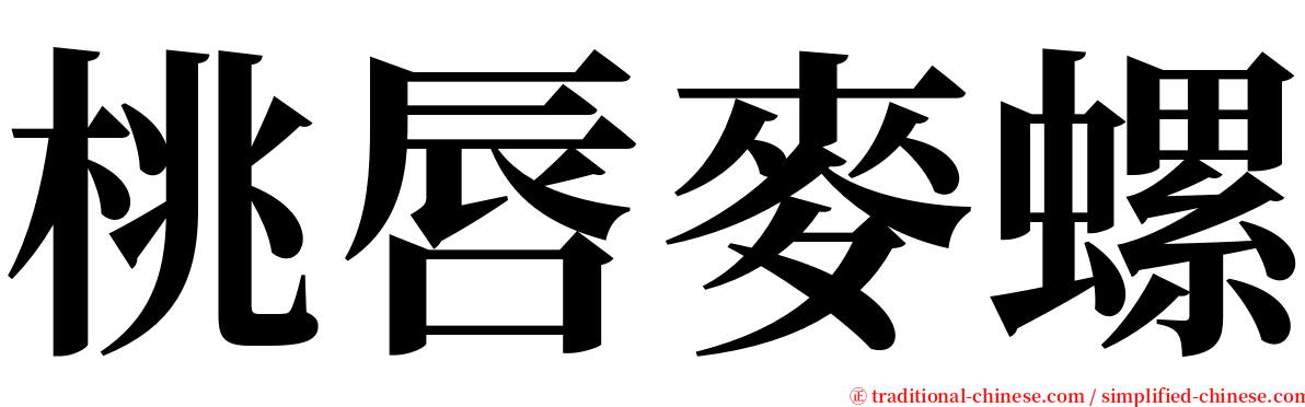 桃唇麥螺 serif font