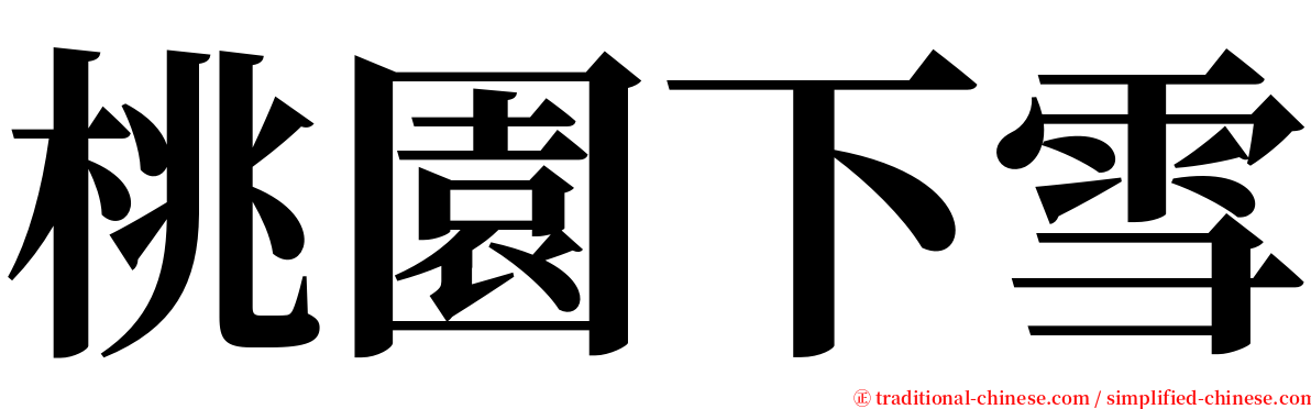 桃園下雪 serif font