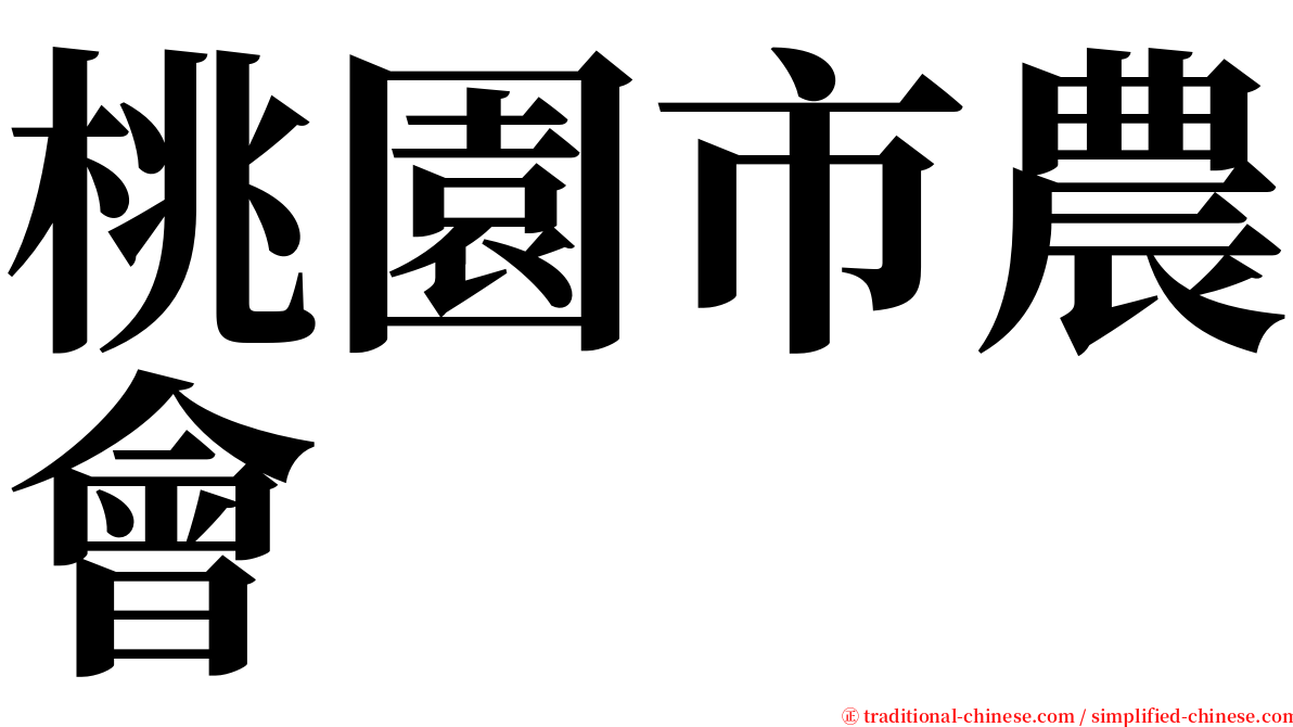 桃園市農會 serif font