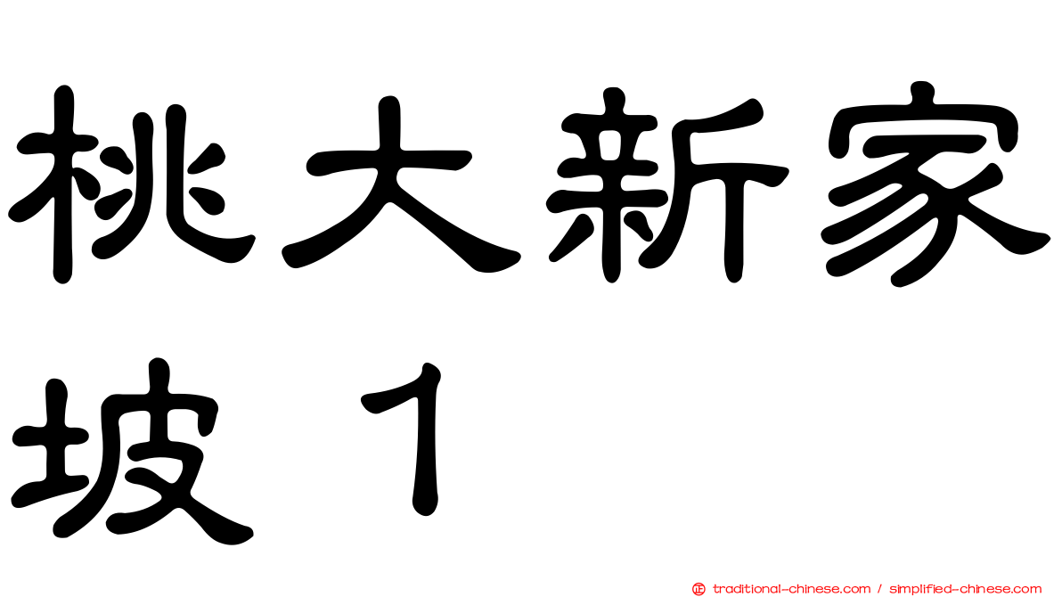 桃大新家坡１