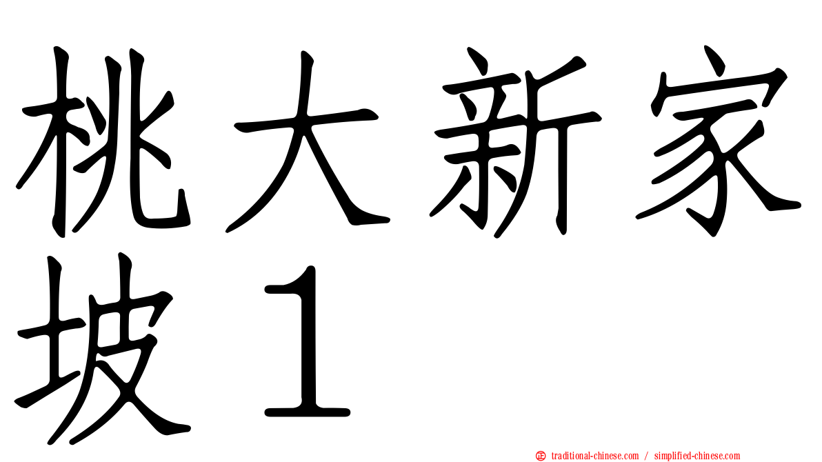 桃大新家坡１