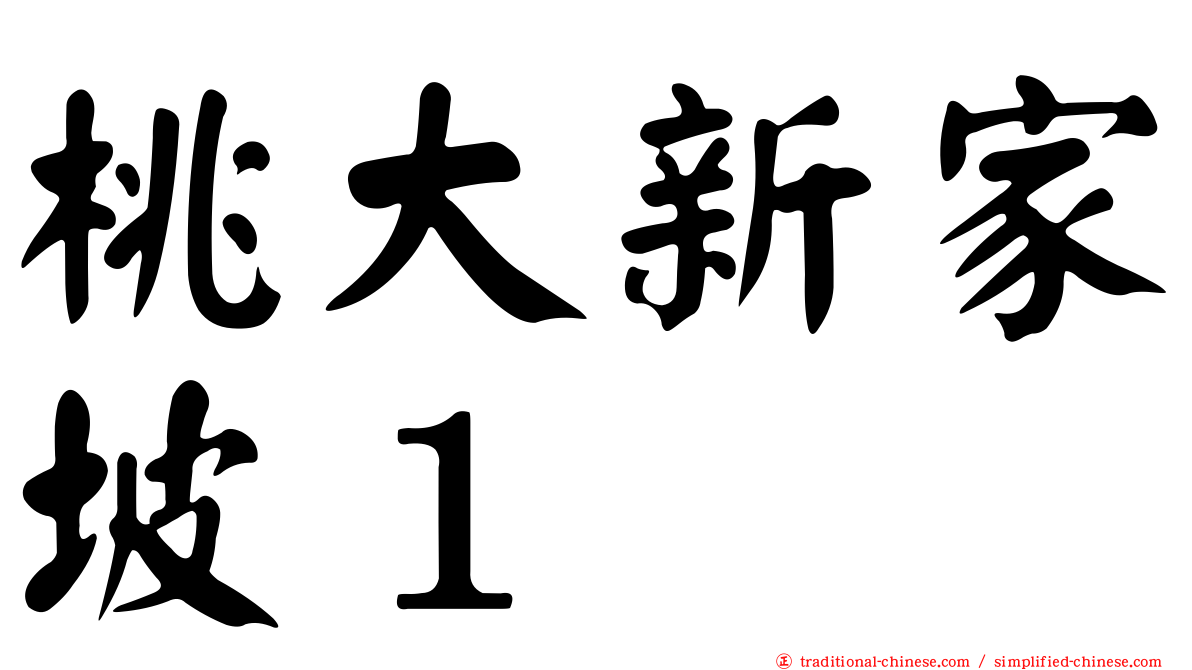 桃大新家坡１