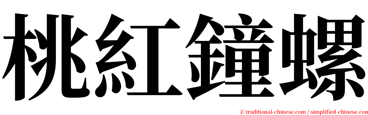 桃紅鐘螺 serif font
