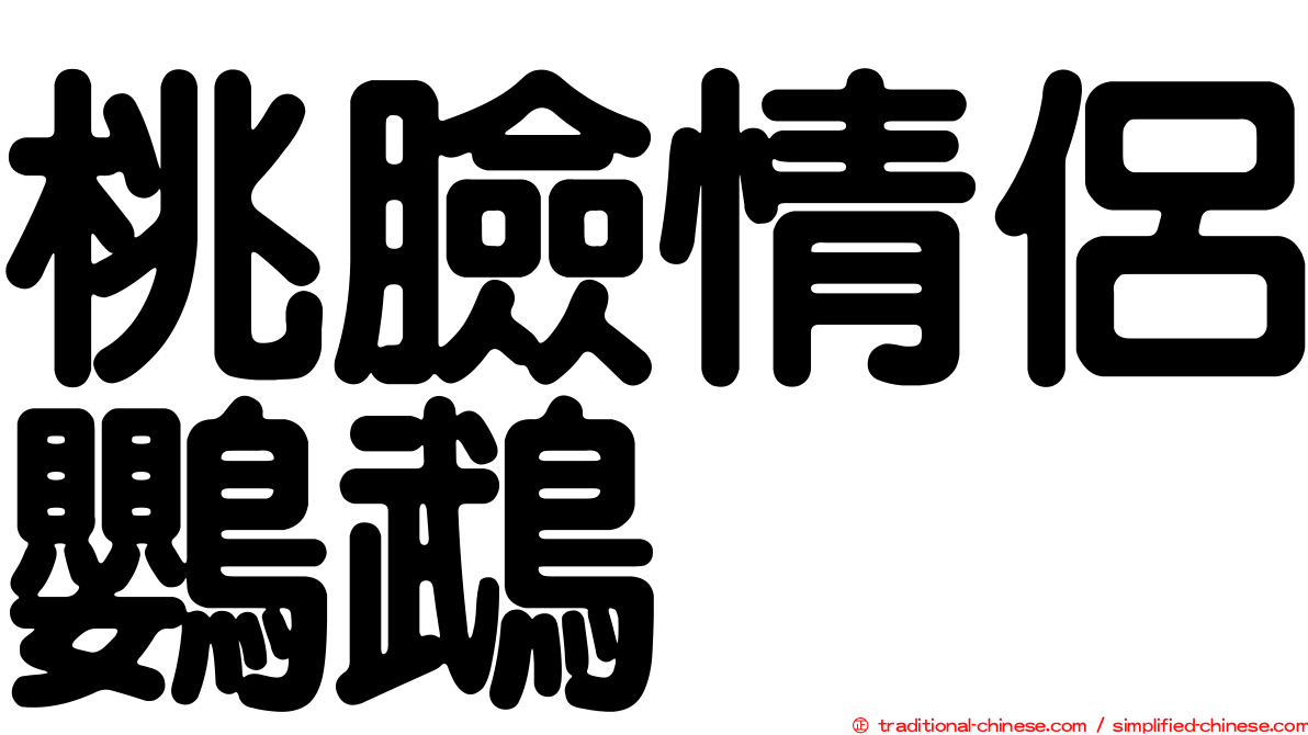桃臉情侶鸚鵡