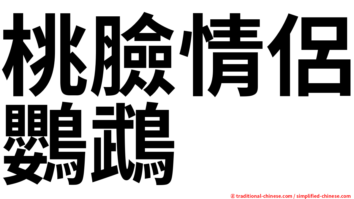 桃臉情侶鸚鵡