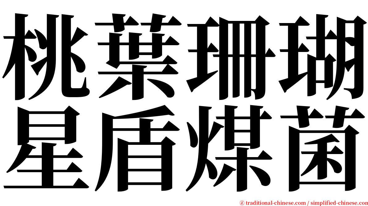 桃葉珊瑚星盾煤菌 serif font