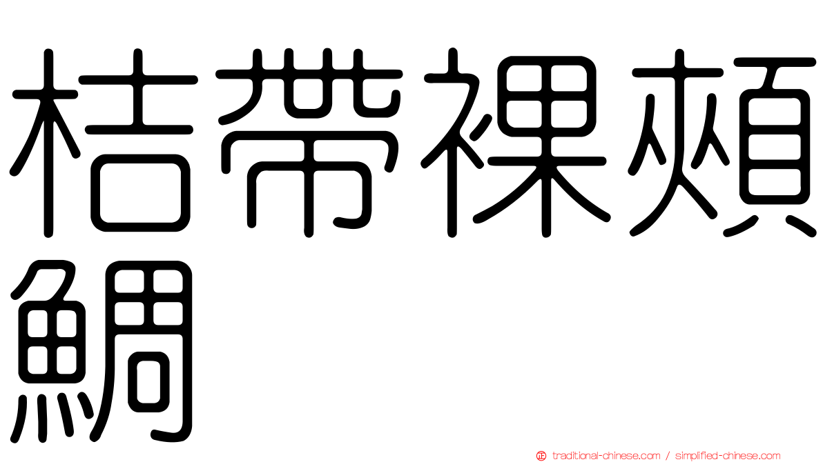 桔帶裸頰鯛