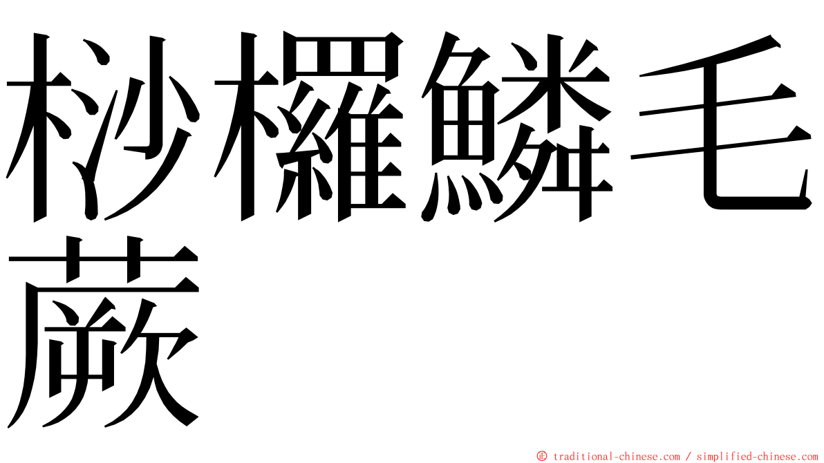 桫欏鱗毛蕨 ming font