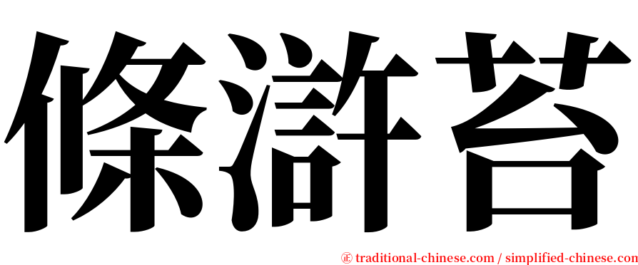 條滸苔 serif font