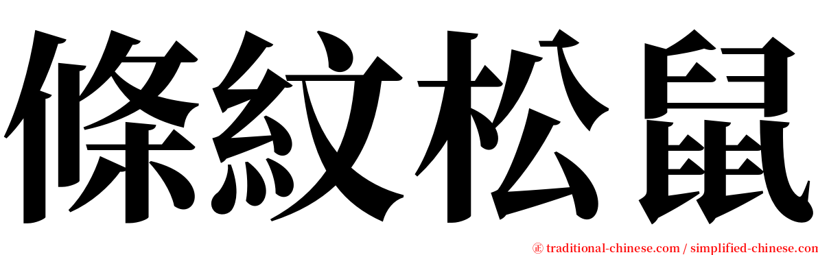 條紋松鼠 serif font