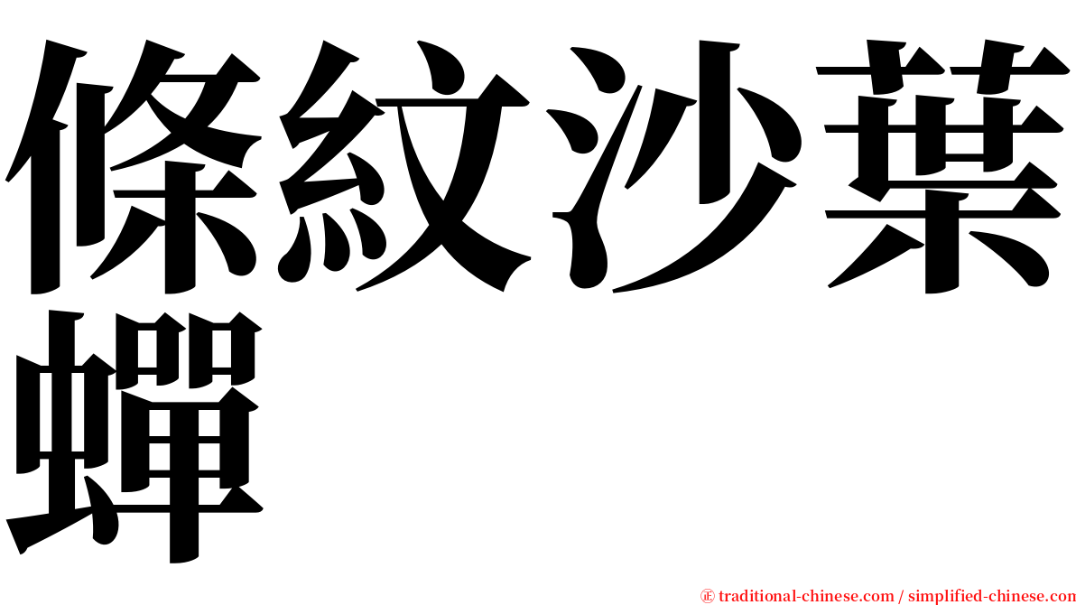 條紋沙葉蟬 serif font