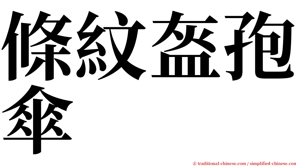 條紋盔孢傘 serif font