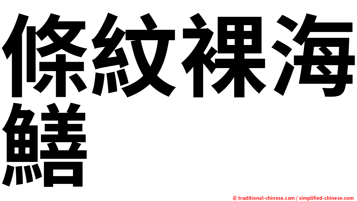 條紋裸海鱔