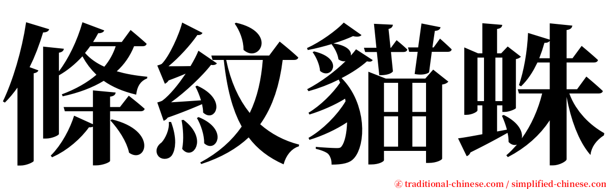 條紋貓蛛 serif font