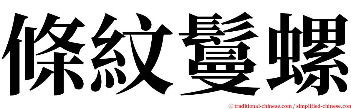條紋鬘螺 serif font