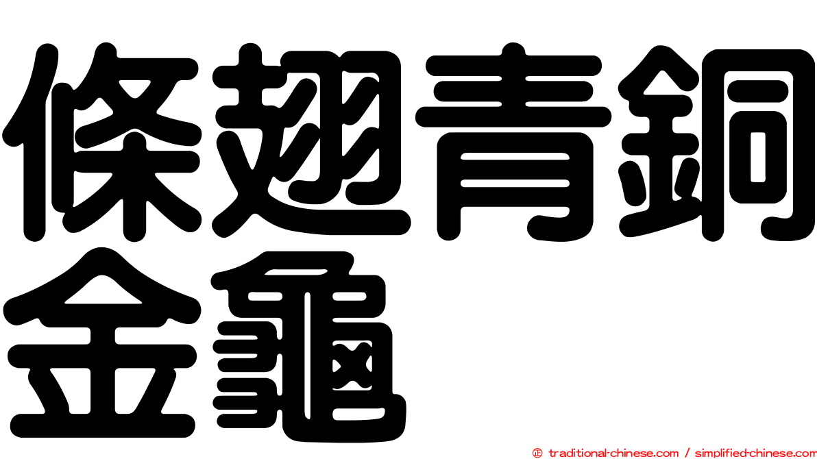 條翅青銅金龜