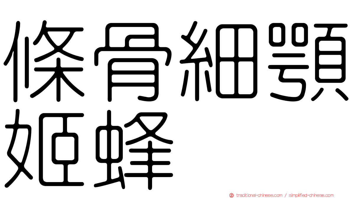 條骨細顎姬蜂