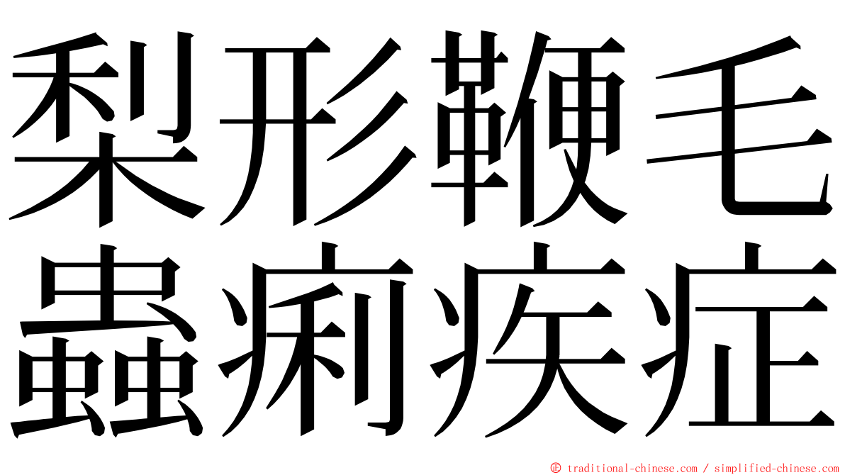 梨形鞭毛蟲痢疾症 ming font