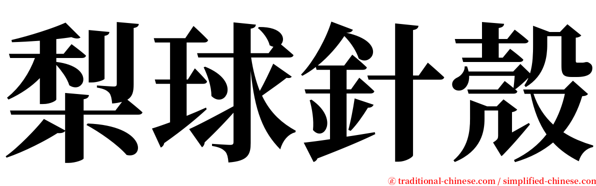 梨球針殼 serif font