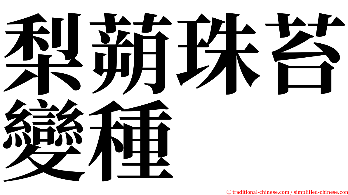 梨蒴珠苔變種 serif font