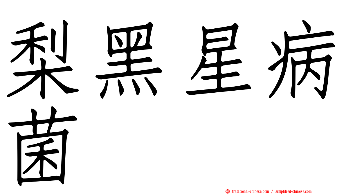 梨黑星病菌