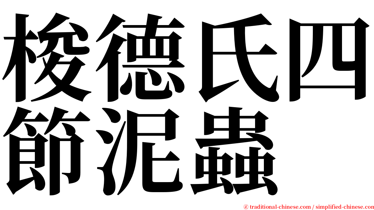 梭德氏四節泥蟲 serif font