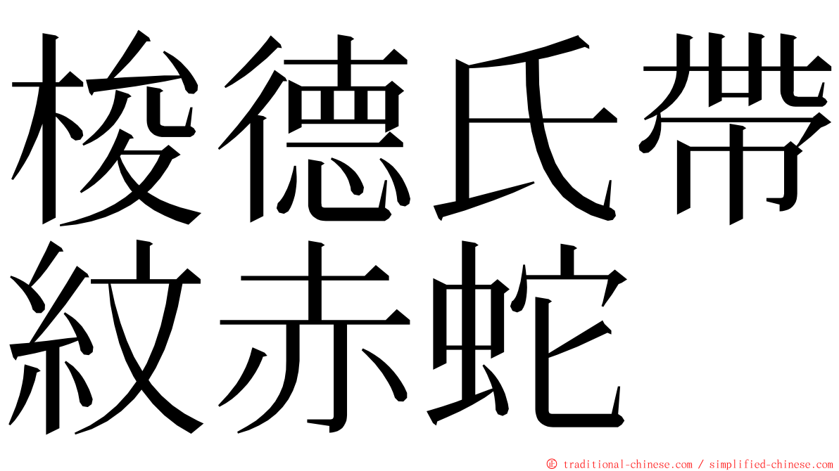 梭德氏帶紋赤蛇 ming font