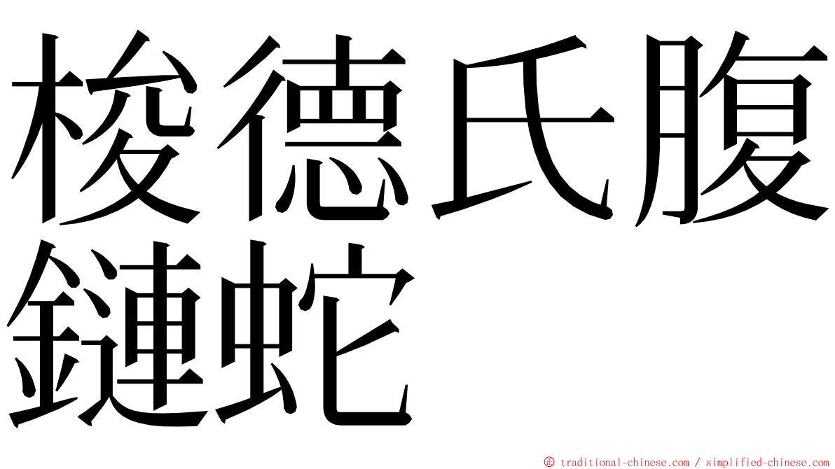 梭德氏腹鏈蛇 ming font