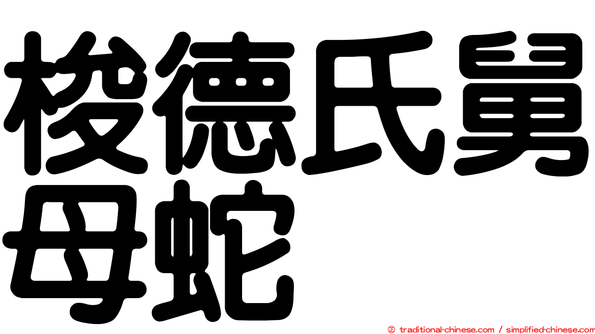 梭德氏舅母蛇