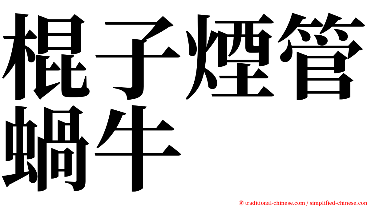 棍子煙管蝸牛 serif font