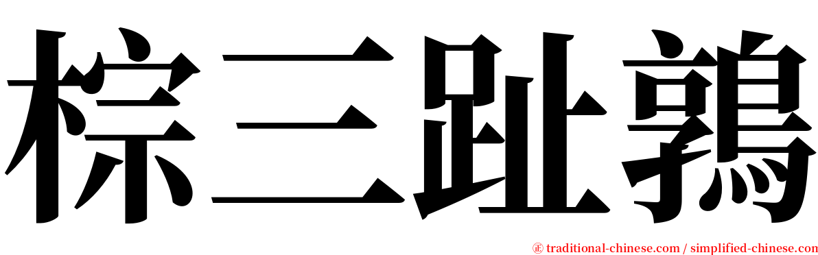棕三趾鶉 serif font