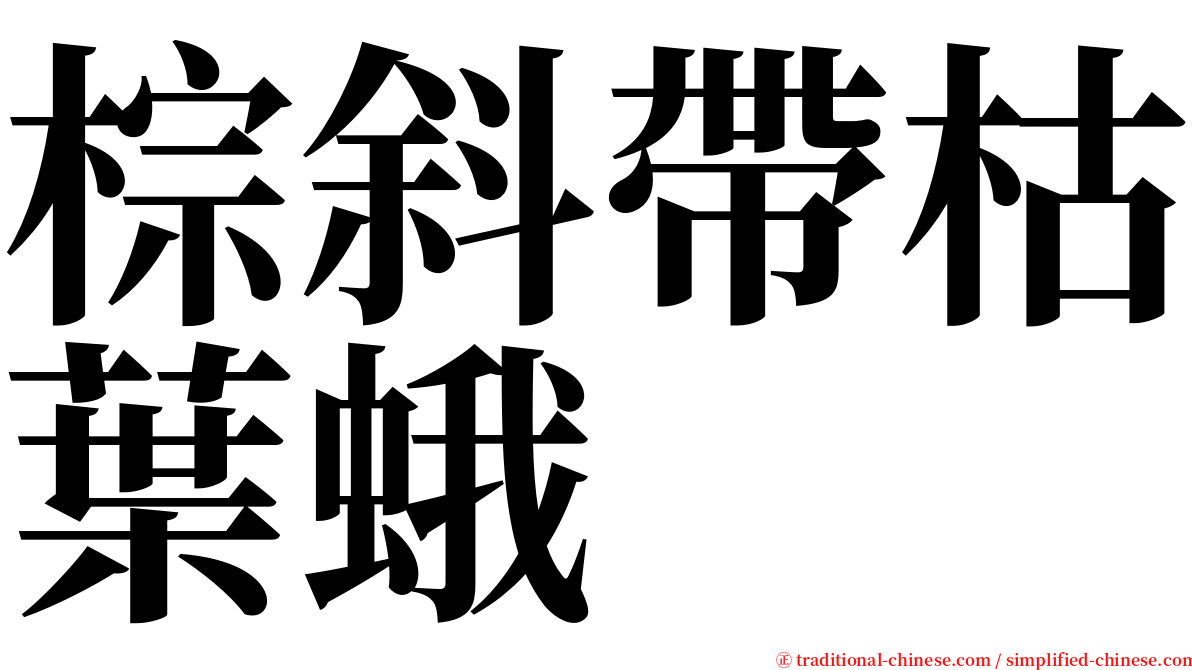 棕斜帶枯葉蛾 serif font