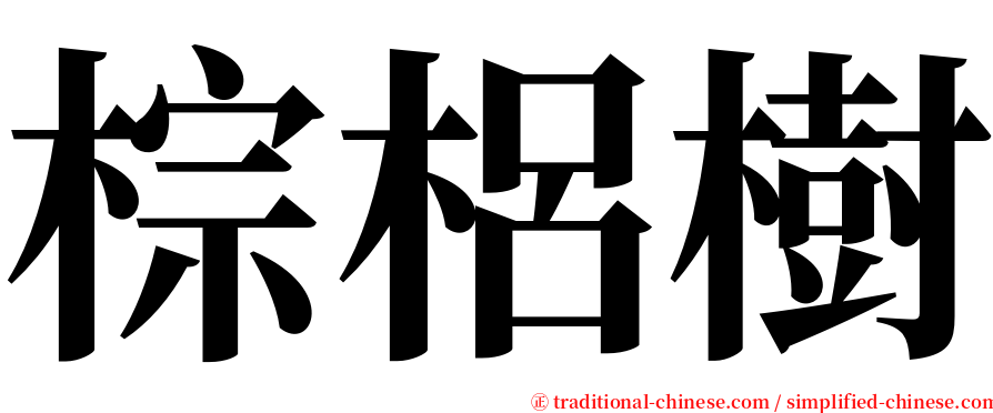 棕梠樹 serif font
